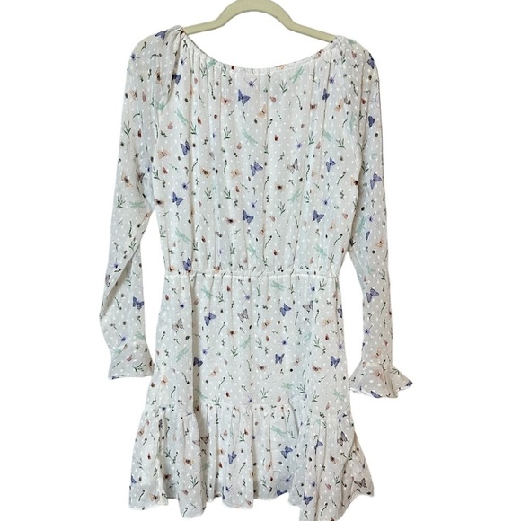 H&M Divided MIDI Butterfly Multi Colored White SZ 10 Feminine Cottagecore Fairy - Picture 5 of 13